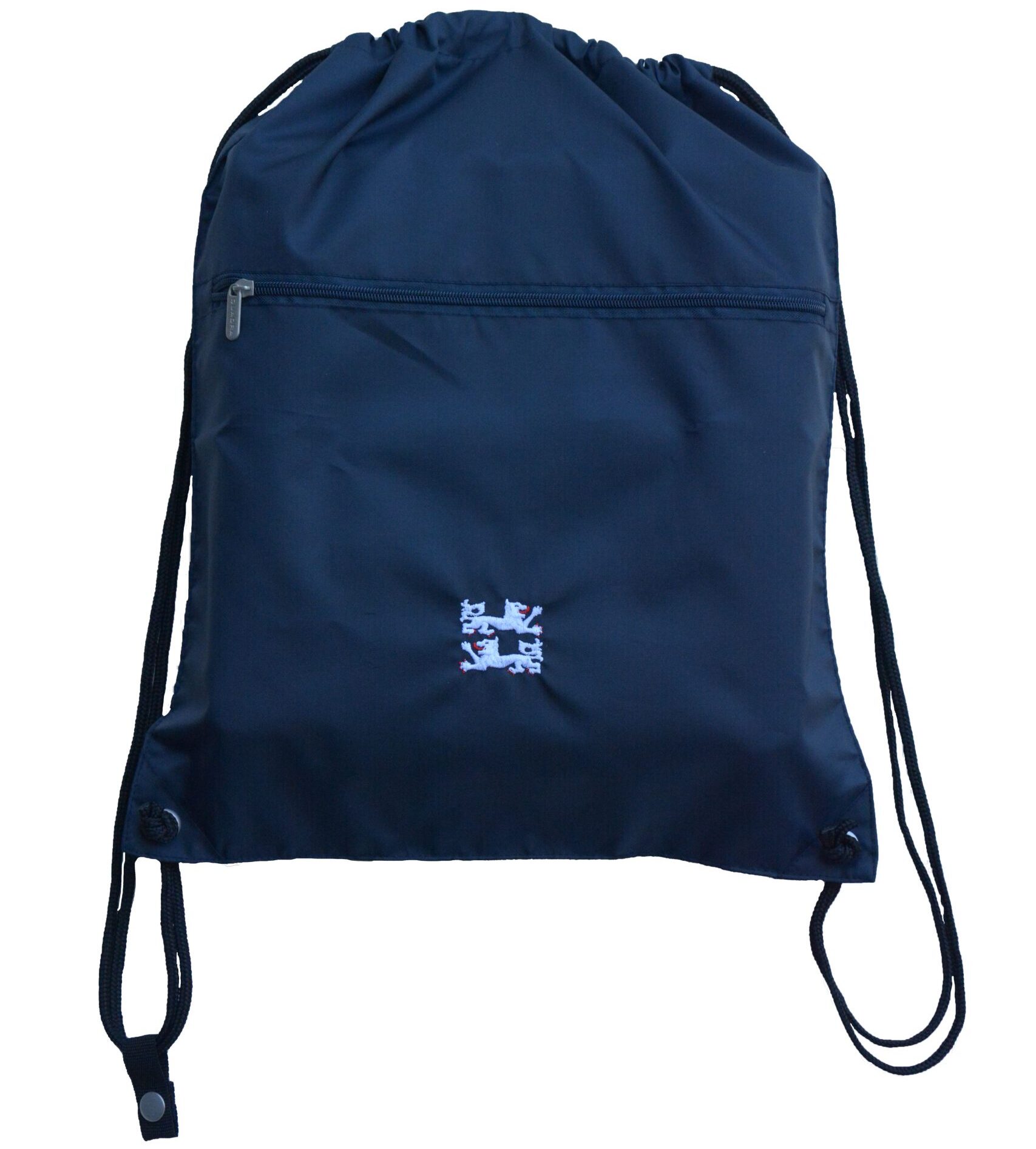 Navy Pump Bag With Embroidered School Logo
