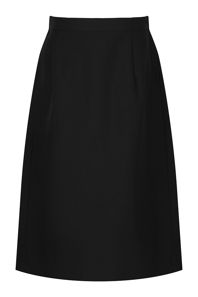 BLACK STRAIGHT SKIRT WITH VENT - Cain of Heswall