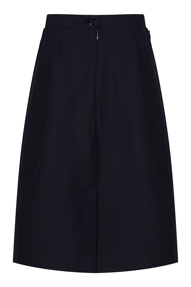 NAVY STRAIGHT SKIRT WITH VENT - Cain of Heswall