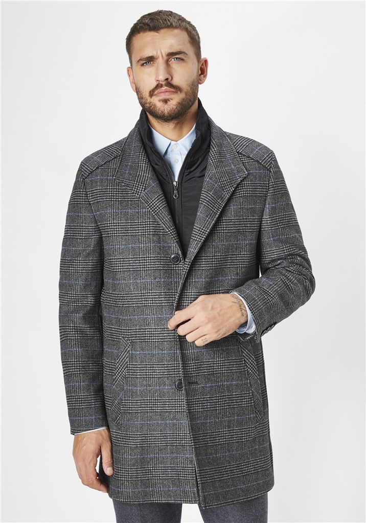 CHECK WOOL COAT - Cain of Heswall