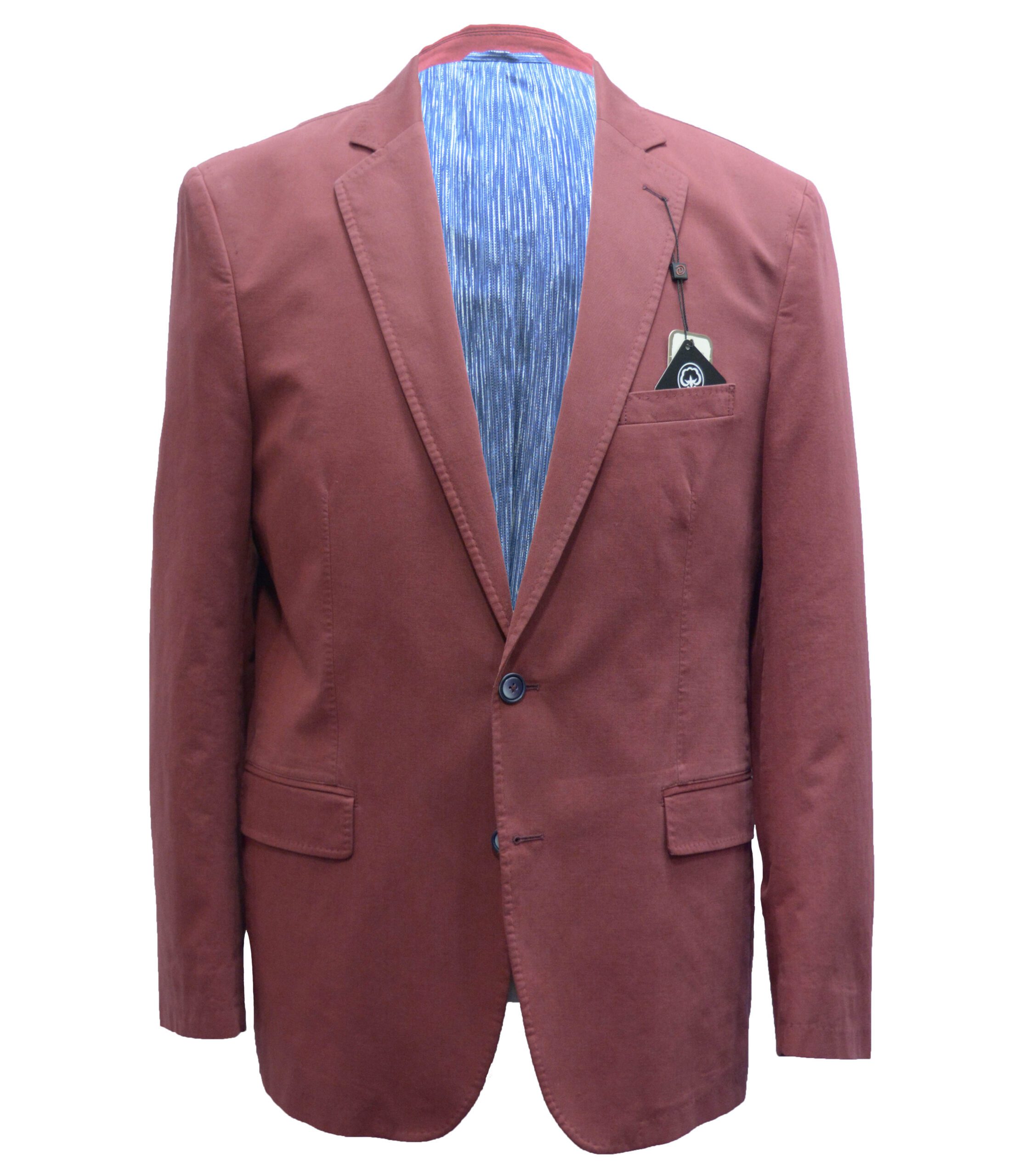 Single Breasted Sangria Cotton Jacket - Cain of Heswall